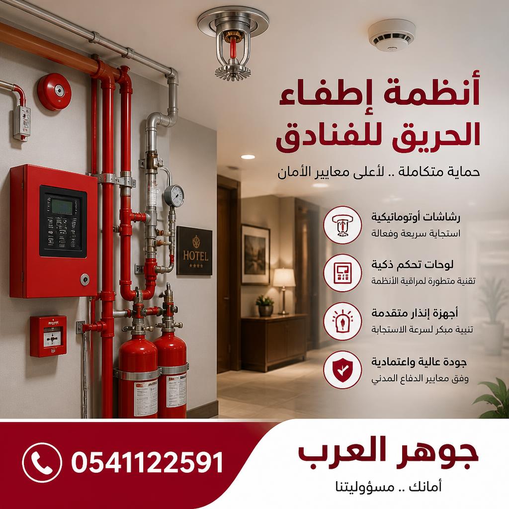 أنظمة إطفاء الفنادق بالرياض