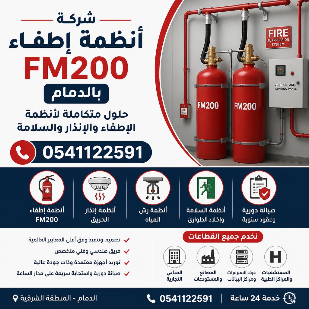 شركة مكافحة حريق بالدمام 0541122591 حلول متكاملة لأنظمة الإطفاء والإنذار والسلامة